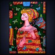 F&auml;ngerin (2009) | 60 x 40 cm | Acryl auf Leinwand