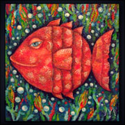 Kugelfisch (2008) | 30 x 30 cm | �l auf Leinwand