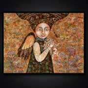 Morgen mit Engel (2014) | 40 x 50 cm | Acryl auf Leinwand