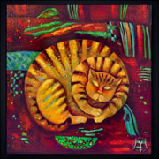 M&uuml;de (2008) | 30 x 30 cm | �l auf Leinwand